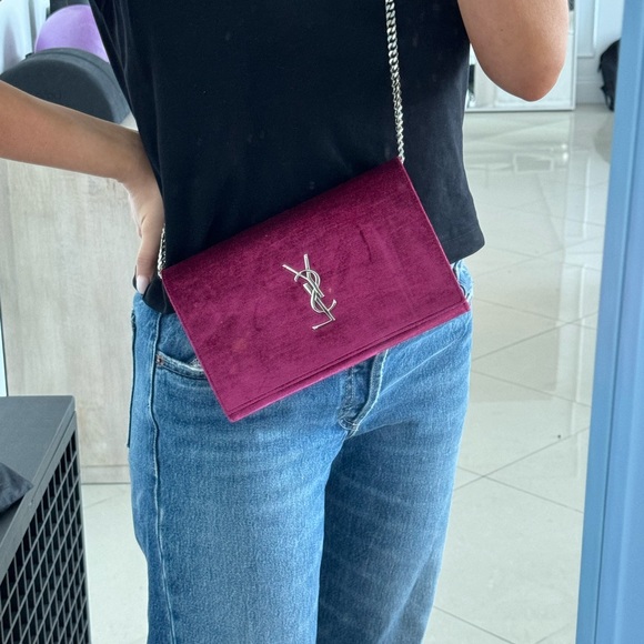 YSL purple velvet crossbody/clutch - Picture 2 of 5